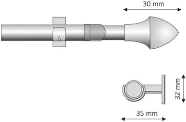 Liedeco Scheibenstange "Paradiso" Ø 12 mm 1 läufig-läufig ausziehbar günstig online kaufen
