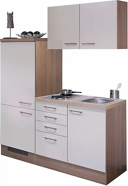 Flex-Well Küchenzeile "Nepal", Gesamtbreite 160 cm, mit Einbau-Kühlschrank, günstig online kaufen
