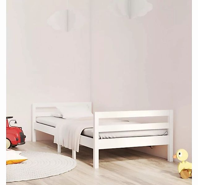 vidaXL Bett Massivholzbett Weiß 75x190 cm Kiefer günstig online kaufen