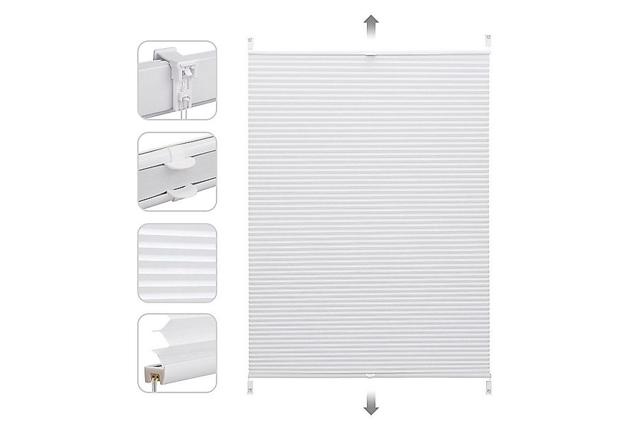 Sekey Plissee Plissees für Fenster ohne Bohren Nahtlos Elegant Halb-Wabenpl günstig online kaufen