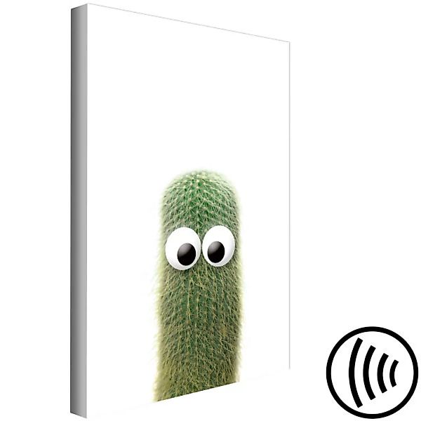 Leinwandbild Der Hingucker – ein lustiger Kaktus mit Augen, perfekt als Ges günstig online kaufen