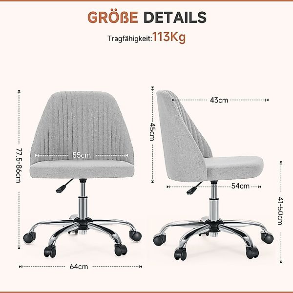 Refined Living Bürostuhl Schreibtischstuhl mit Rädern günstig online kaufen