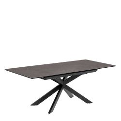 Esszimmertisch in Schwarz und Dunkelgrau Keramik und Stahl günstig online kaufen