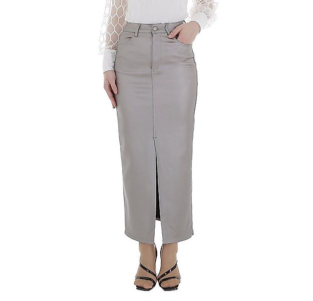 Ital-Design Maxirock Damen Elegant (86358988) Glänzend Maxirock in Silber günstig online kaufen