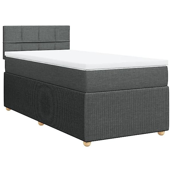 vidaXL Boxspringbett mit Matratze Dunkelgrau 80x200 cm Stoff 3287284 günstig online kaufen