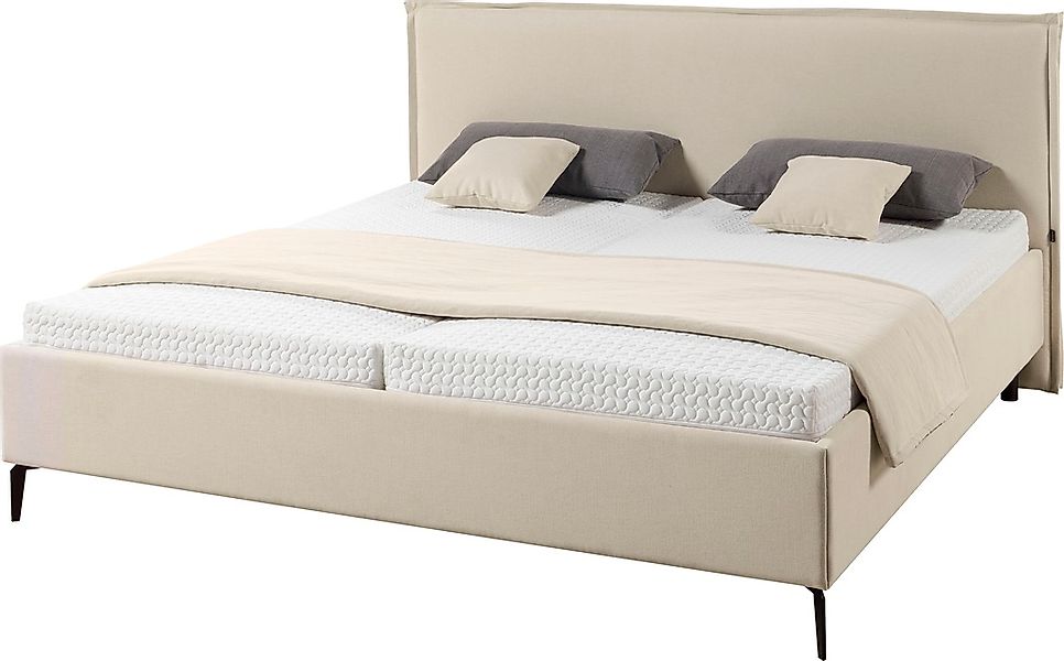 Musterring Polsterbett "Elos" Kopfteil mit doppeltem Stehsaum, Metallfuß in günstig online kaufen