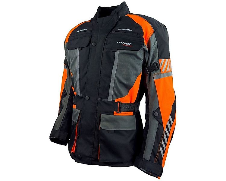 roleff Motorradjacke RO16012 Schwarz/Neon-Orange, wasserdicht, atmungsaktiv günstig online kaufen