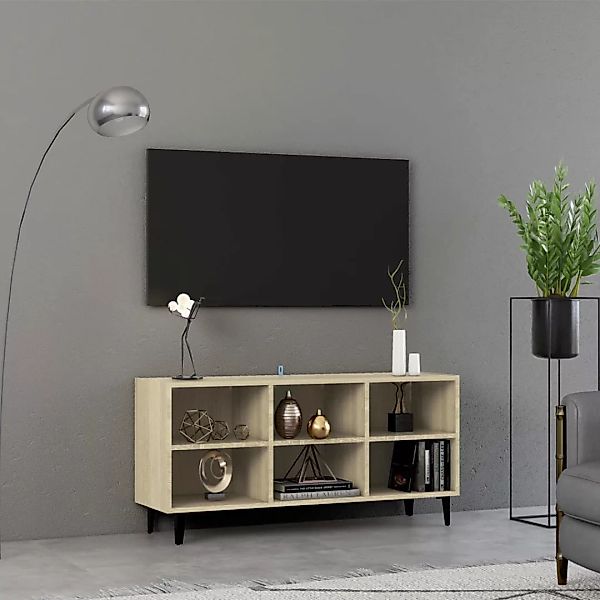 Tv-schrank Mit Metallbeinen Sonoma-eiche 103,5x30x50 Cm günstig online kaufen