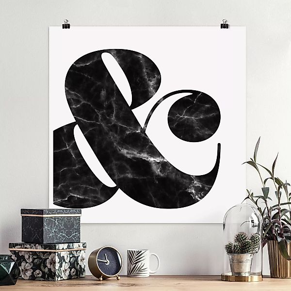 Poster - Quadrat Ampersand Marmor günstig online kaufen