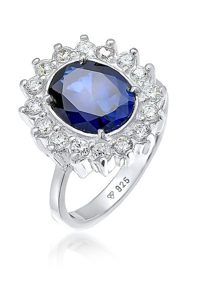 Elli Fingerring Cocktailring Zirkonia Synthetischer Saphir günstig online kaufen