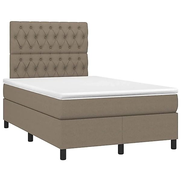 vidaXL Boxspringbett mit Matratze & LED Taupe 120x200 cm Stoff 3135105 günstig online kaufen