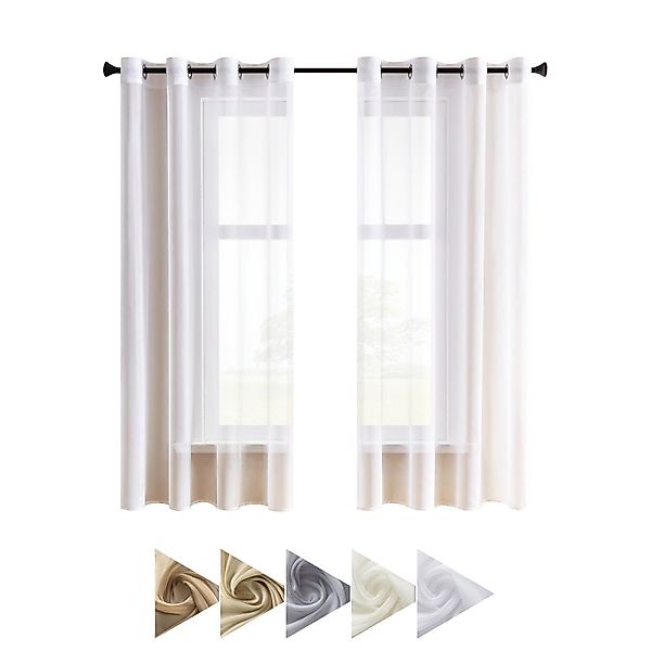 BYSURE Gardine (2 St), Ösen, transparent, günstig online kaufen