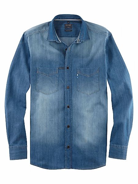 OLYMP Jeanshemd "Casual Kentkragen", Modern Fit, Kentkragen günstig online kaufen