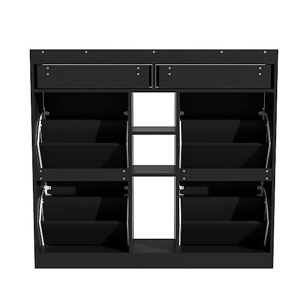 Flieks Schuhschrank mit 4 Klappen, 2 Schubladen und 3 offenen Fächern (1-St günstig online kaufen