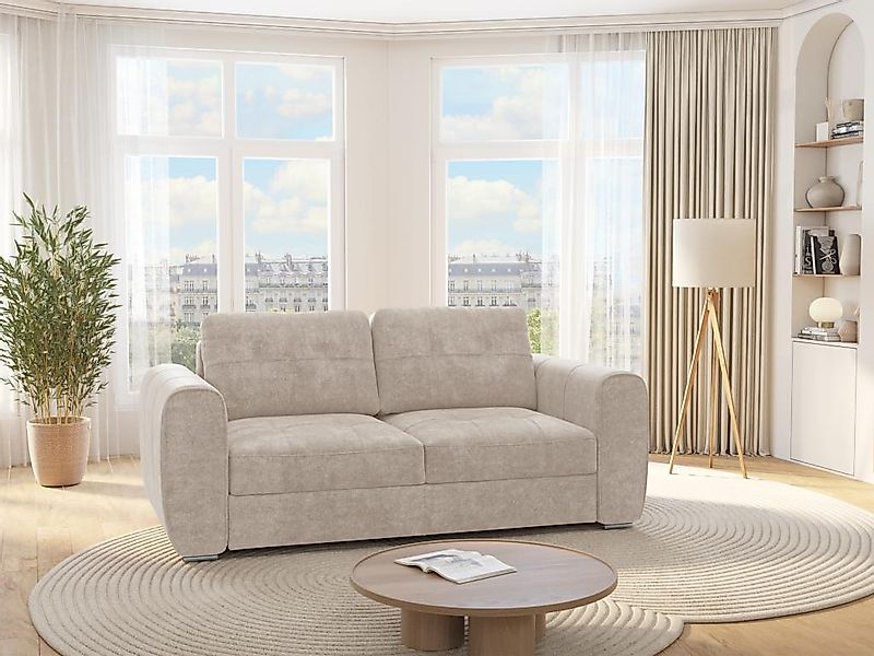 Schlafsofa mit Matratze 4-Sitzer - Stoff - Beige - Liegefläche 160 cm - Mat günstig online kaufen