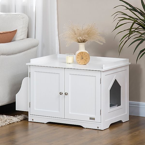 PawHut Katzenschrank Katzentoilette mit verstellbarer Trennwand und Magnett günstig online kaufen