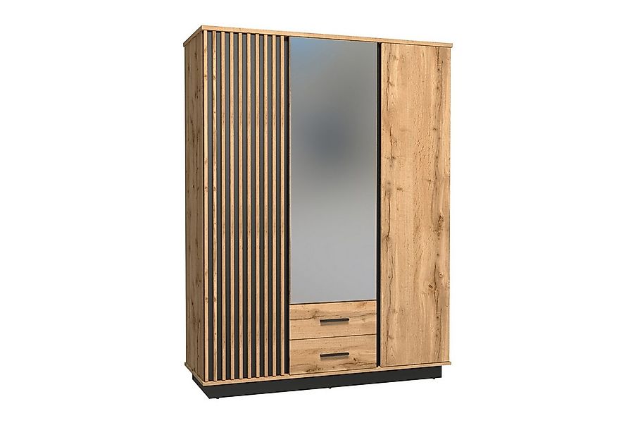 Deine Möbel 24 Kleiderschrank LAMI 15 mit Spiegel & 2 Schubladen, Wotan Eic günstig online kaufen