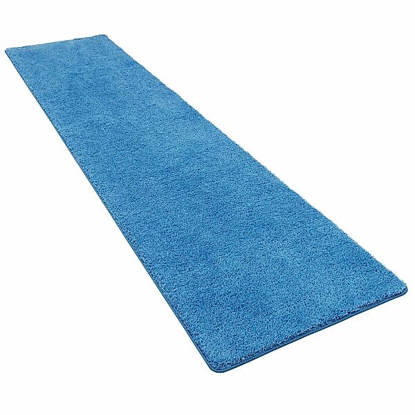 Snapstyle Hochflor Shaggy Läufer Teppich Palace Blau 100x200cm günstig online kaufen