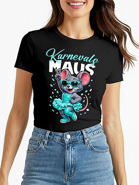 MoonWorks Print-Shirt Damen T-Shirt Karnevalsmaus Gruppenkostüm Fasching Ka günstig online kaufen