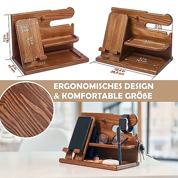 Refined Living Schreibtischaufsatz Holz Telefon Dockingstation günstig online kaufen