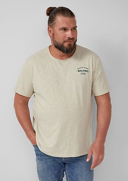 s.Oliver T-Shirt mit Label-Print Farbe dunkelblau Größe: 4XL günstig online kaufen