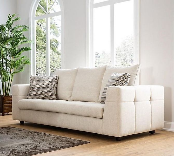 Xlmoebel Sofa Hochwertiges zeitgemäßes 3-Sitzer-Sofa in Weiß mit Stoffbezug günstig online kaufen