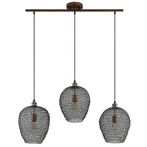 Lindby Pendelleuchte Benja 9921093 Retro Vintage Antik in Schwarz aus Metal günstig online kaufen