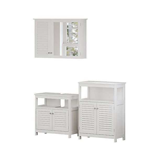 Vicco Badmöbel-Set Riad, Weiß, 3 Teile, günstig online kaufen