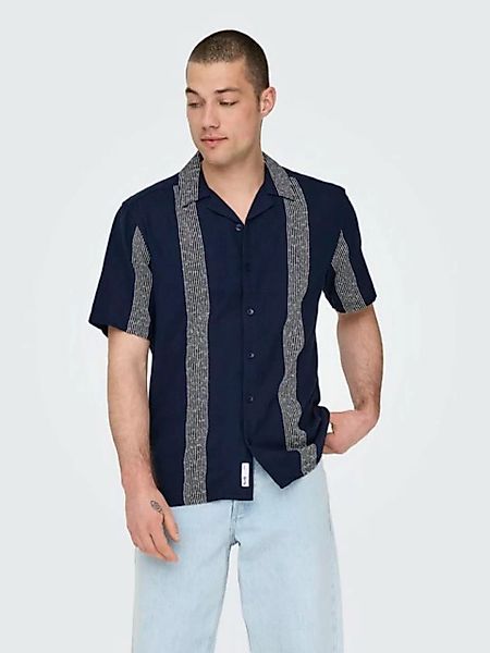 ONLY & SONS Kurzarmhemd Hemd Kurzarm Resort-Kragen Knopfleiste lockeres Obe günstig online kaufen
