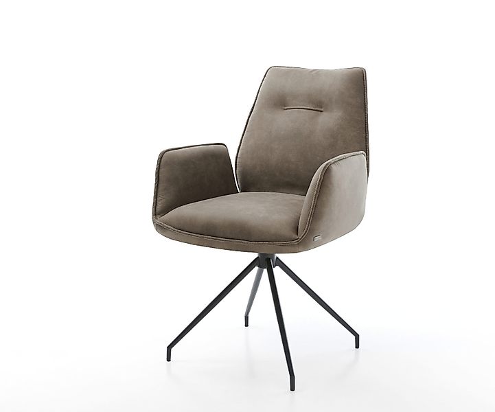 Esszimmerstuhl Zoa-Flex Mikrofaser Taupe Vintage Kreuzgestell konisch Schwa günstig online kaufen