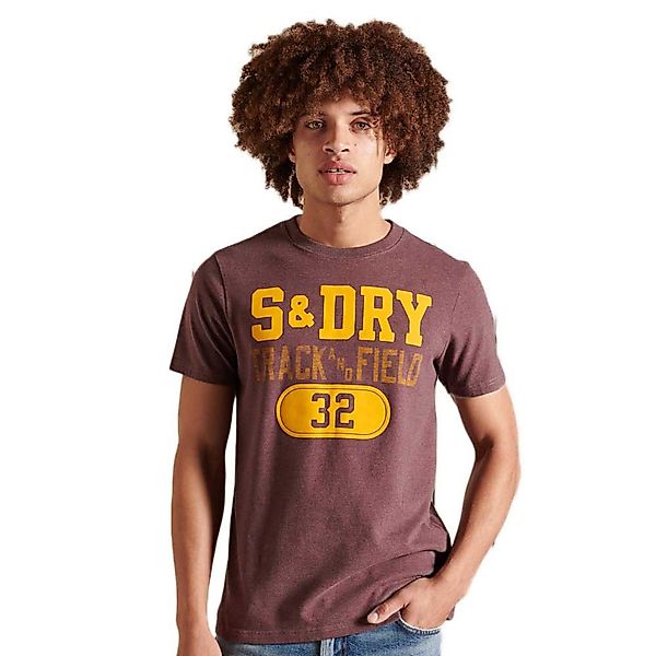 Superdry Track & Field Kurzärmeliges T-shirt L Rich Deep Burgundy Marl günstig online kaufen