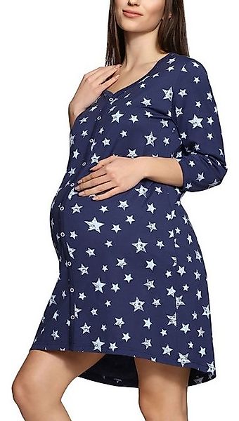 Be Mammy Umstandsnachthemd Damen Umstands Nachthemd 3/4 Arm mit Stillfunkti günstig online kaufen