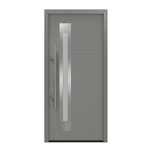 EcoStar Haustür Isopro Secur IPS 780S Graualuminium 110 cm x 210 cm DIN L günstig online kaufen