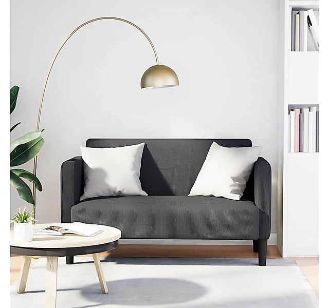 vidaXL Sofa, Zweisitzer-Sofa Dunkelgrau 109 cm Cordstoff günstig online kaufen