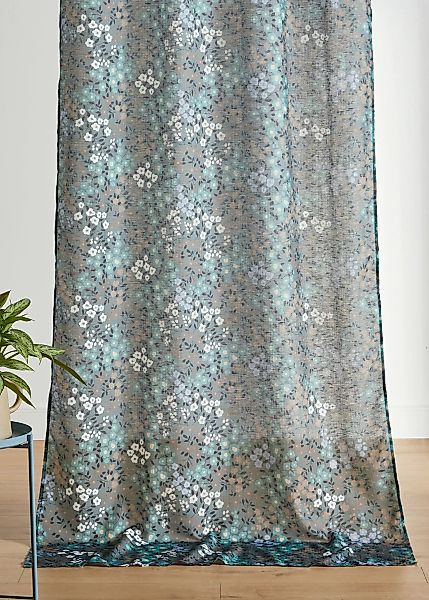 Vorhang mit recyceltem Polyester und Blütendruck (1er Pack) günstig online kaufen
