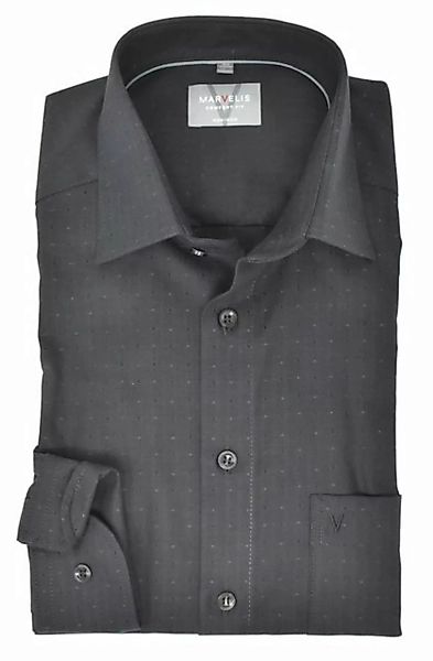 MARVELIS Businesshemd Businesshemd - Comfort Fit - Langarm - Muster - Anthr günstig online kaufen