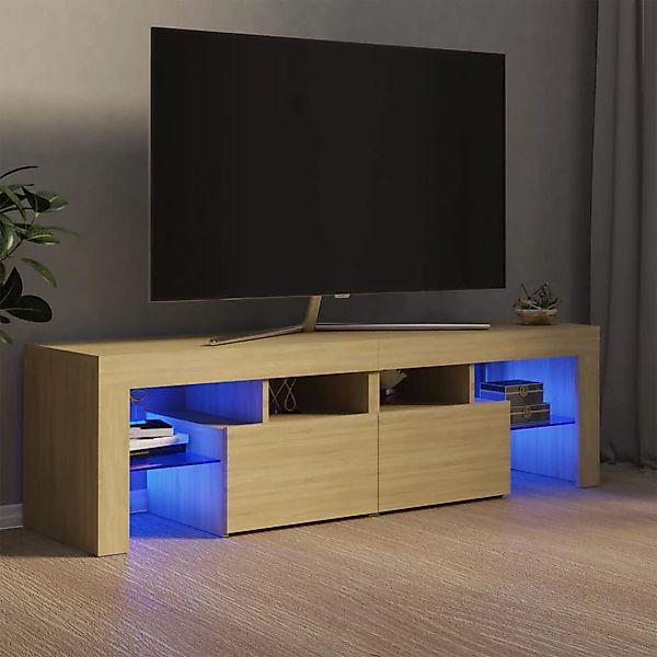 Tv-schrank Mit Led-leuchten Sonoma-eiche 140x35x40 Cm günstig online kaufen