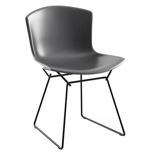 Knoll International - Bertoia Plastic Stuhl Gestell schwarz - mittelgrau/Po günstig online kaufen