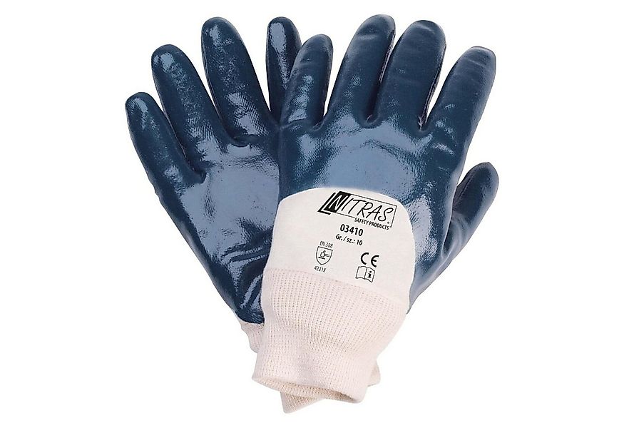 Nitras Nitril-Handschuhe 03410 Strickbund Nitrilhandschuhe 3/4 beschichtet günstig online kaufen