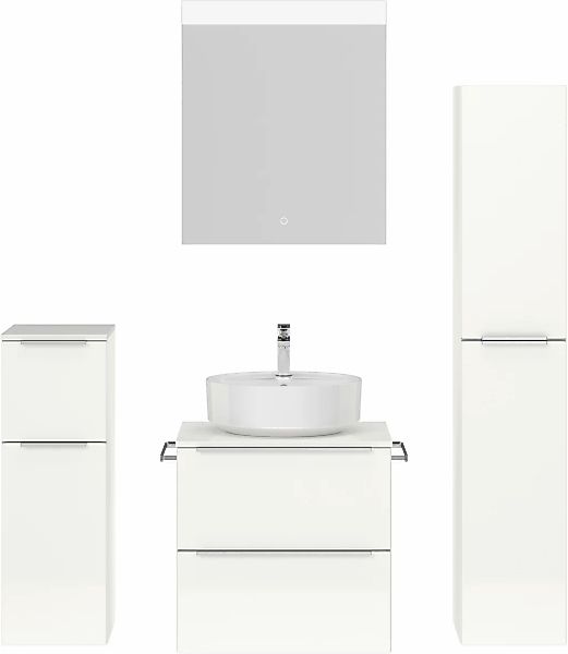 nobilia Badmöbel-Set "Alvene", (4 St., vormontiert, mit Soft-Close), Hochgl günstig online kaufen