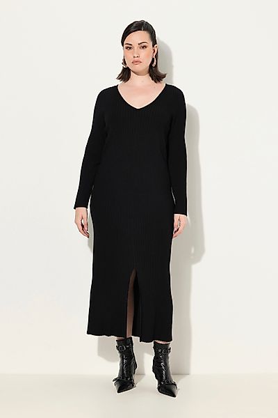Ulla Popken Jerseykleid Maxi-Strickkleid Rippstrick Slim günstig online kaufen