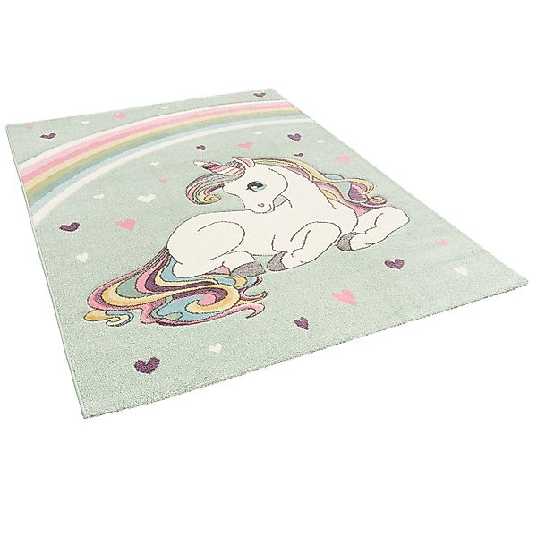 Pergamon Kinder Teppich Maui Kids Einhorn Pastell Mintgrün 200x290cm günstig online kaufen