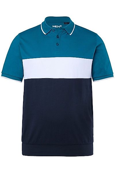 Men Plus Poloshirt Poloshirt Bauchfit Colorblocking Halbarm günstig online kaufen