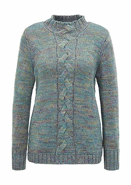 GOLDNER Rundhalspullover "Hüftlanger Langarm Pullover, Zopfstrick" günstig online kaufen