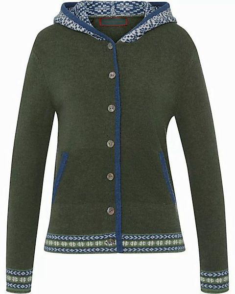 Reitmayer Strickjacke Jacquard-Cardigan mit Kapuze günstig online kaufen