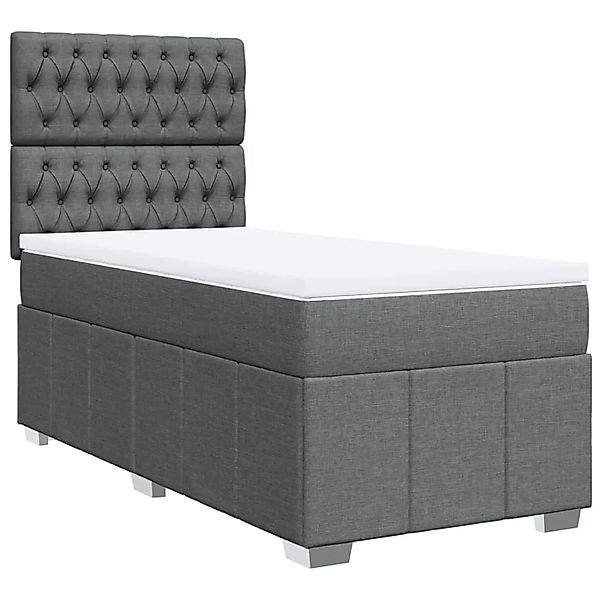 vidaXL Boxspringbett mit Matratze Dunkelgrau 80x200 cm Stoff 3293803 günstig online kaufen
