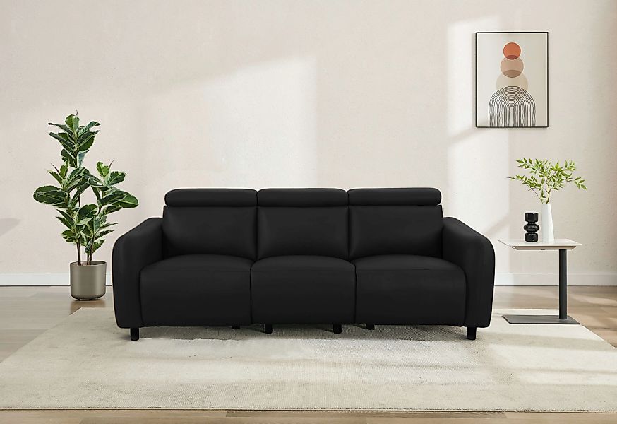 Home affaire 3-Sitzer "SKAANE Lederoptik, 229 cm, manuelle-u. elektrische R günstig online kaufen