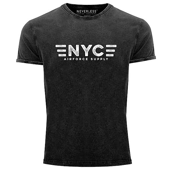 Print-Shirt Herren Vintage Shirt Aufdruck NYC günstig online kaufen
