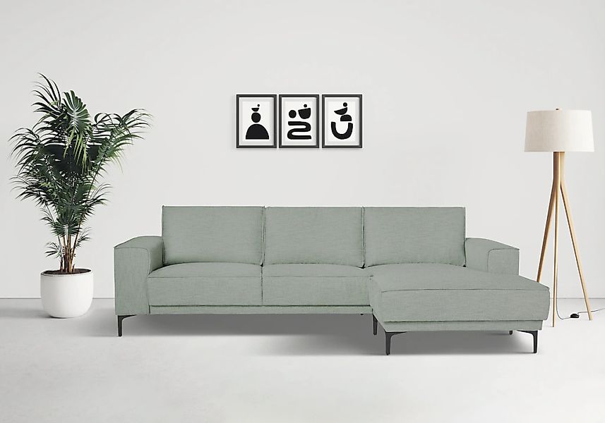 Places of Style Ecksofa "Polsterecke Oland, Struktur, Flachgewebe, Luxus-Mi günstig online kaufen