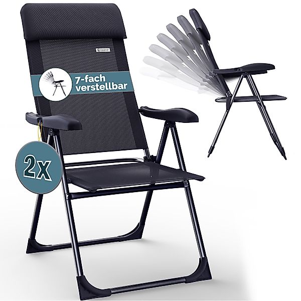 Casaria Gartenstuhl, Klappbar 2er Set 7-fach günstig online kaufen